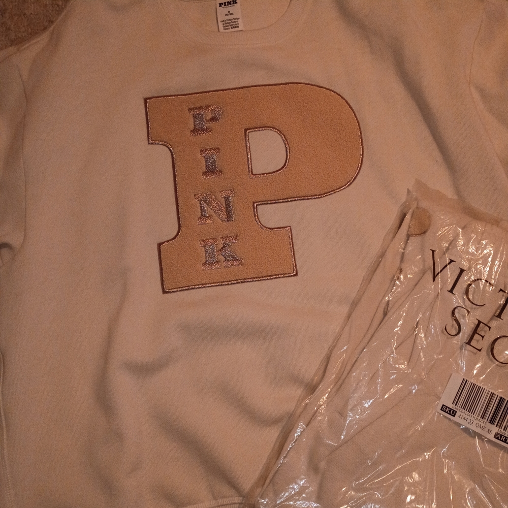 Victoria's Secret Cream Fleece Sweatpants